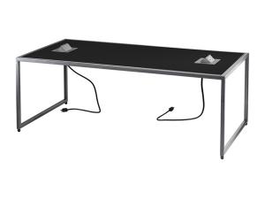 Adelaide Powered Cocktail Table, Black (CEST-038) -- Trade Show Rental